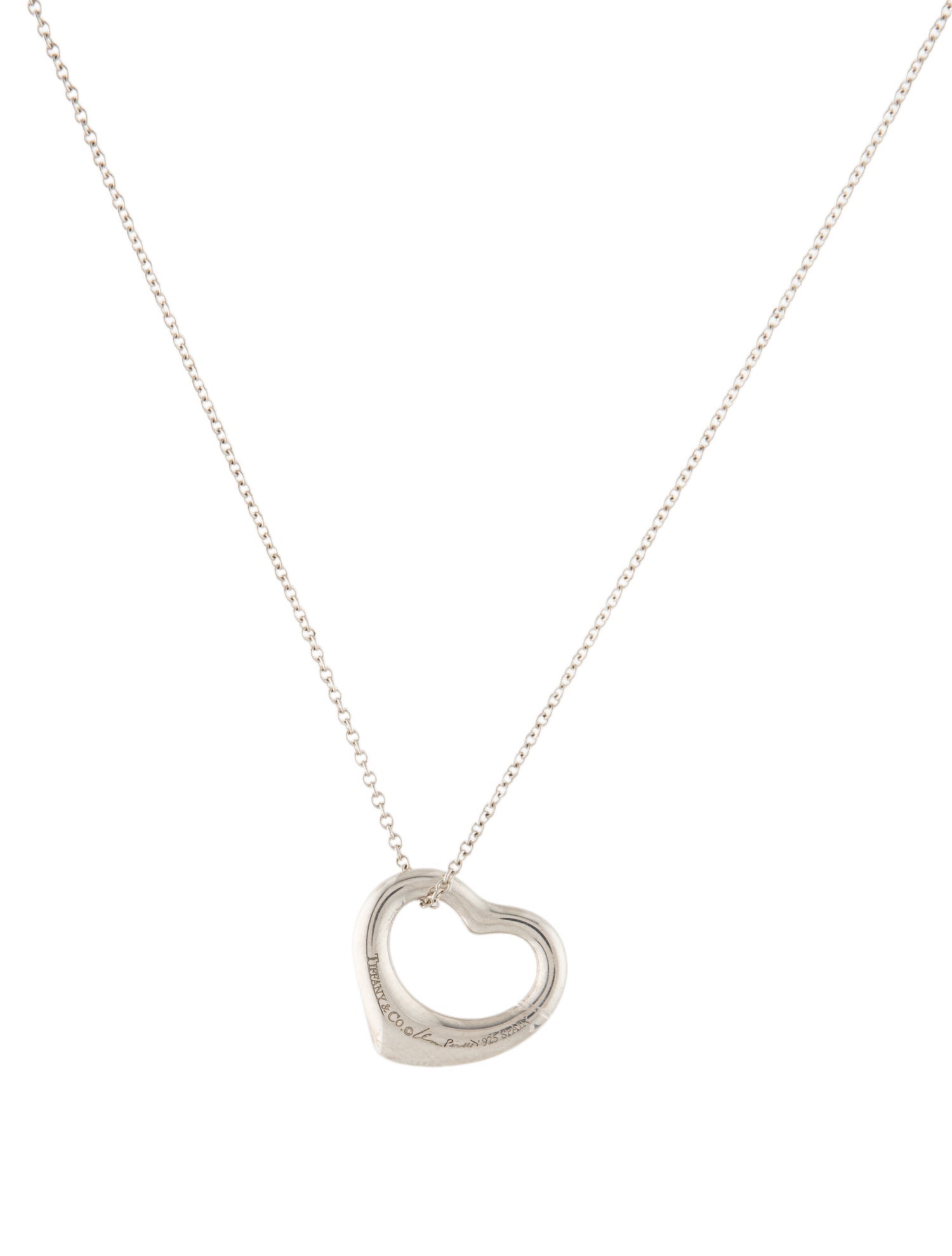 Tiffany & Co. Open Heart Pendant Necklace